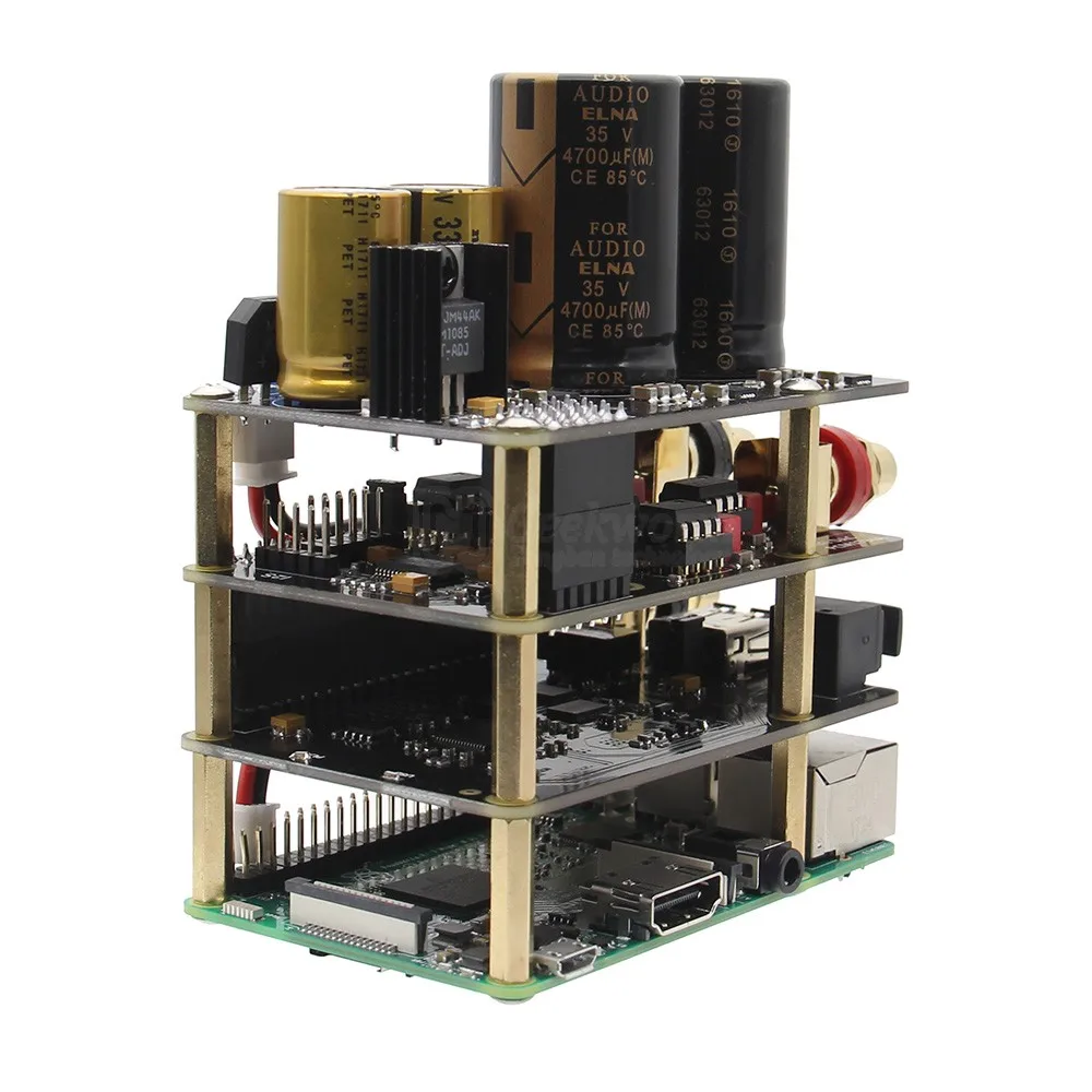 Raspberry Pi Kit X10 Hi Fi аудио комплект B DAC Плата расширения + плата электропитания для PWR 3