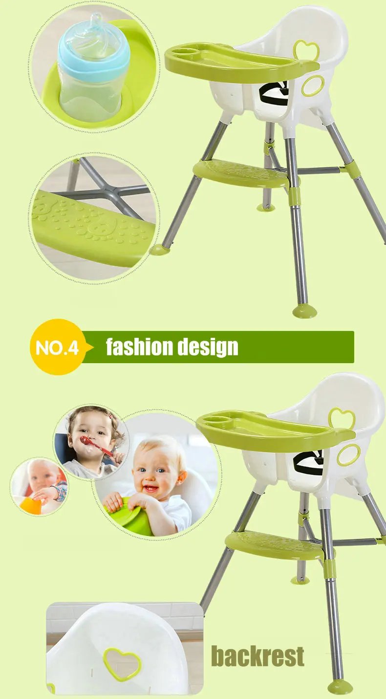 Baby High Chair Children Dining Chair 4In1 Portable Multi Highchair With Non Slip Foot Modern Safety Belt Kid Eat High Chairs For Home For 0-3 Years Old Children