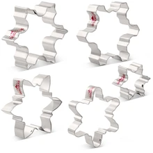 KENIAO зима в форме снежинки для печенья резак-5 различных размеров и Шап-печенье/помадка/Кондитерский Резак-нержавеющая сталь