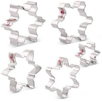 

KENIAO Winter Snowflake Cookie Cutter - 5 Various Size and Shap - Biscuit / Fondant / Pastry Cutter - Stainless Steel
