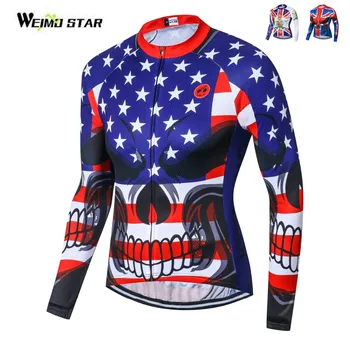

Weimostar UK USA Flag Cycling Jersey Mens Long Sleeve Mtb Cycling Clothing Bicycle Maillot Ropa Ciclismo Sportwear Bike Clothes