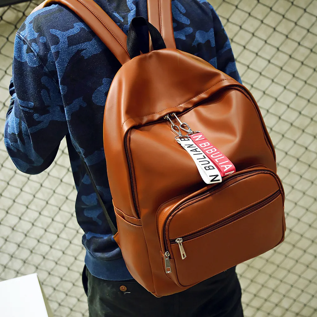 Известный бренд, элегантный дизайн, кожаный Школьный рюкзак, Мужской и Женский, для отдыха, модный, большой, вместительный, плечи, студенческий рюкзак