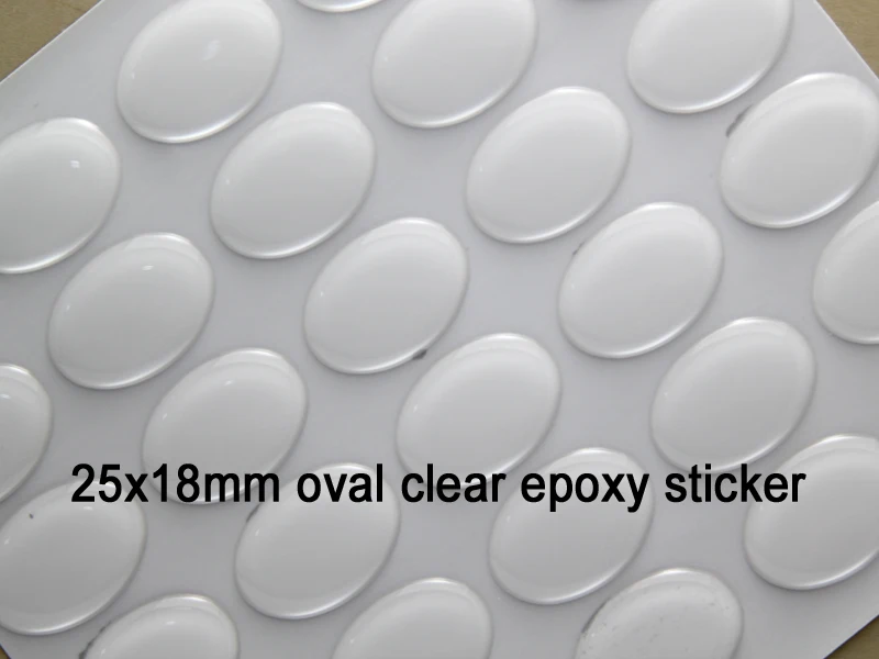 100/200/500PCS/lot 25x18mm Oval Clear Epoxy Sticker DIY Crafting 3D