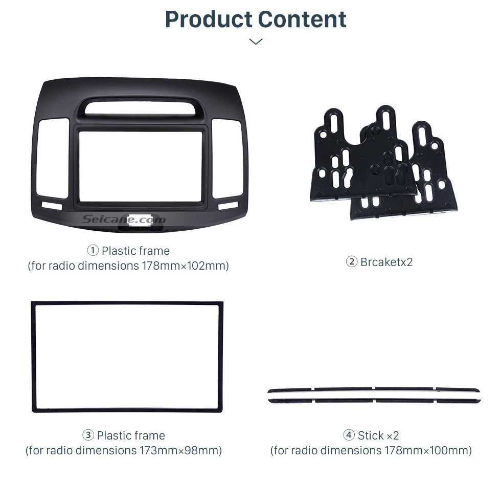 Seicane авто радио Blende Rahmen 2Din для 2006-2011 HYUNDAI ELANTRA корейский Шварц LHD