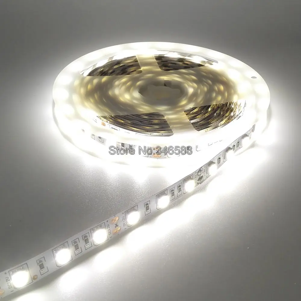 12 В постоянного тока 5 м 5050SMD 60 Светодиодный одов/м 300 светодиодный s натуральный