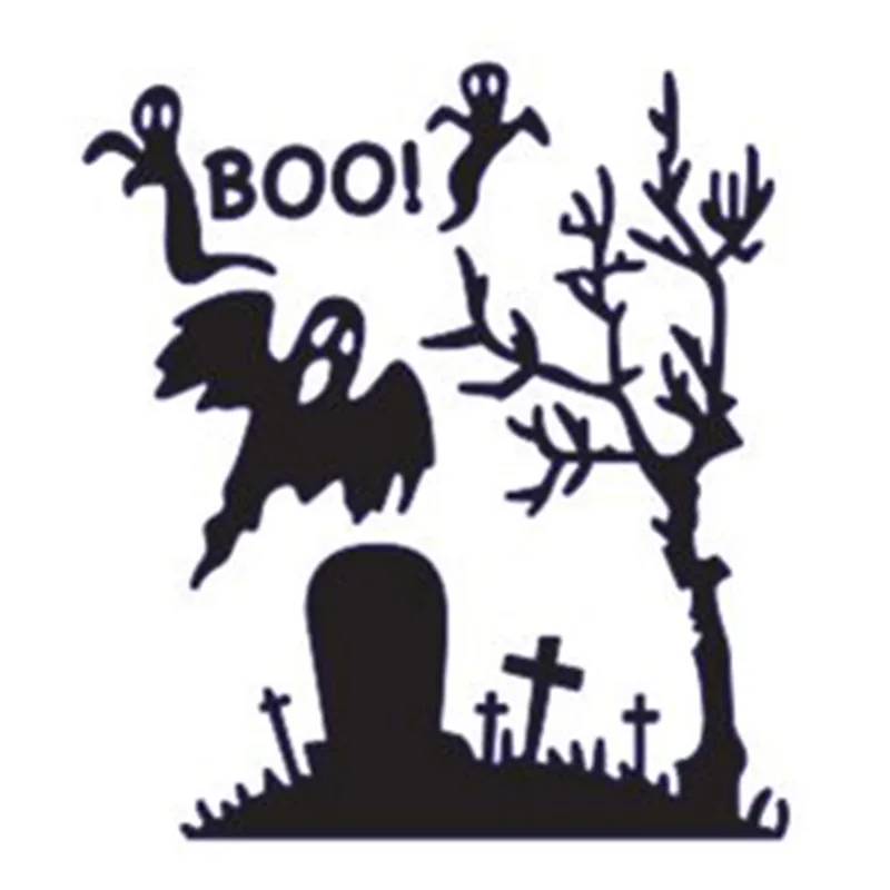 

Die Cut Gloomy graveyard Scene Metal Frame Cutting Die For Scrapbooking Stamp Embossing Paper Card for Halloween decoration