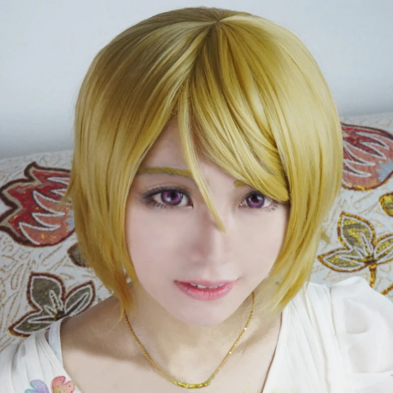 

High Quality Anime Love Live! LoveLive Koizumi Hanayo Short Linen Green Heat Resistant Hair Cosplay Costume Wig