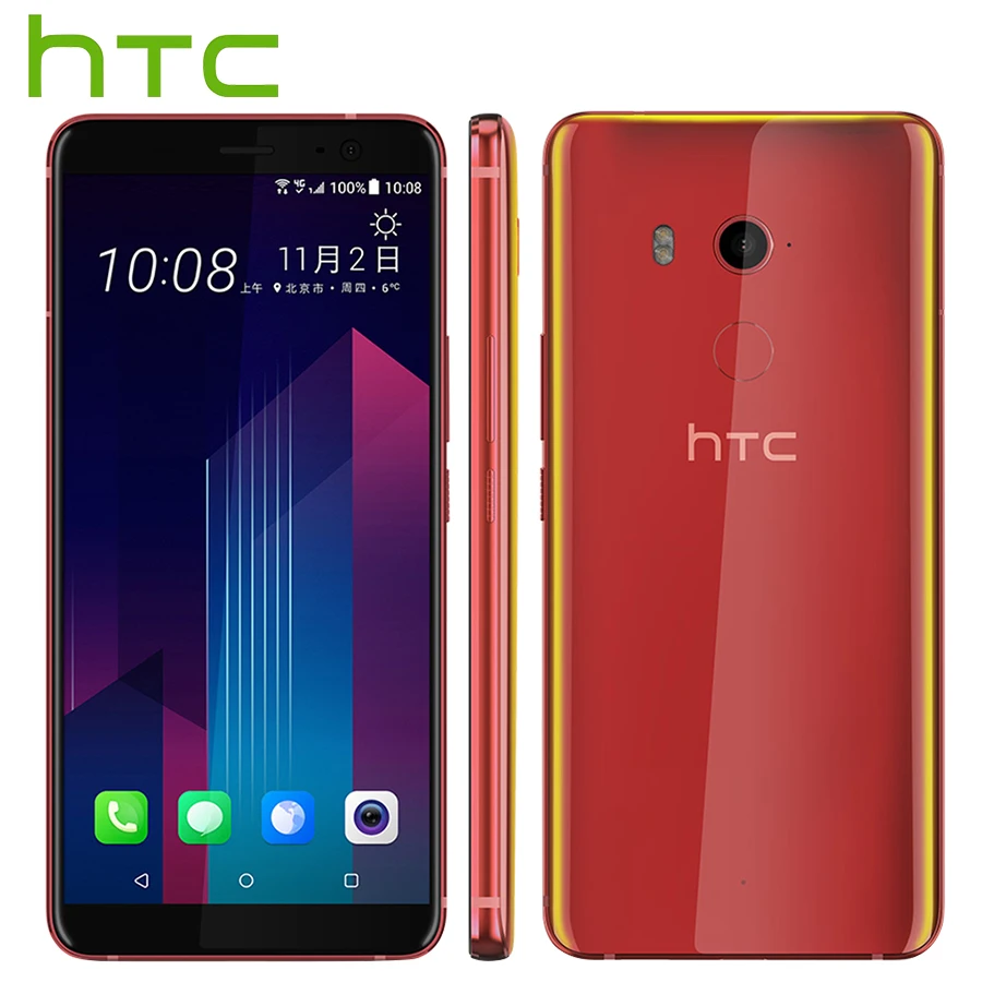 Оригинальный Новый htc U11 плюс мобильный телефон 6 ГБ 128 ГБ Snapdragon 835 Octa Core 6,0 дюймов Android 8,0 водонепроницаемый пыленепроницаемый телефон IP68