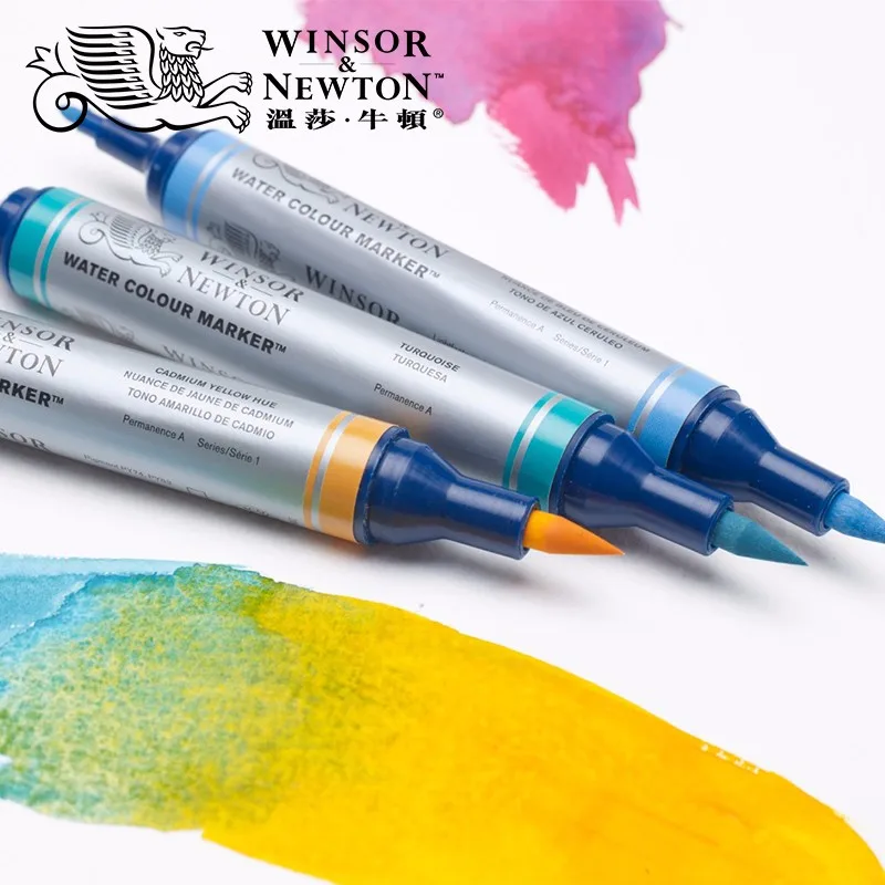 Winsor& Newton акварельный Маркер Набор мягких акварельных кистей Маркеры 6 цветов 12 цветов