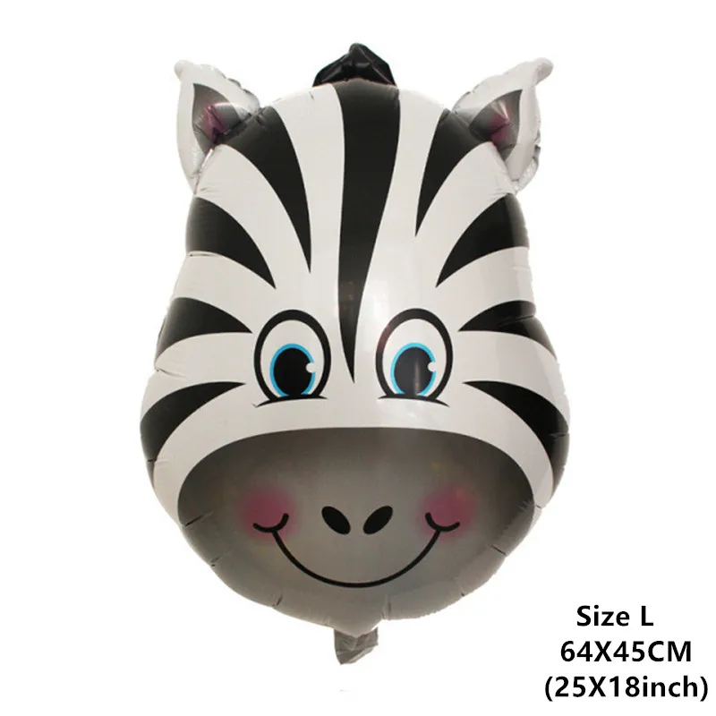 6 шт для вечеринки в стиле сафари воздушные шарики в виде животных джунгли вечерние Тема воздушный гелиевый воздушный шар покрытый фольгой День рождения украшения Дети Babyshower принадлежности - Цвет: Large Size Zebra