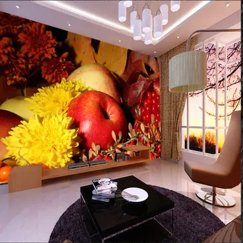 

8d Large Fruit Wallpaper Mural 3d Photo Mural for Kitchen TV Sofa Background Fruit Shop 3d Wall Murals 3D Silk Wall paper Decor