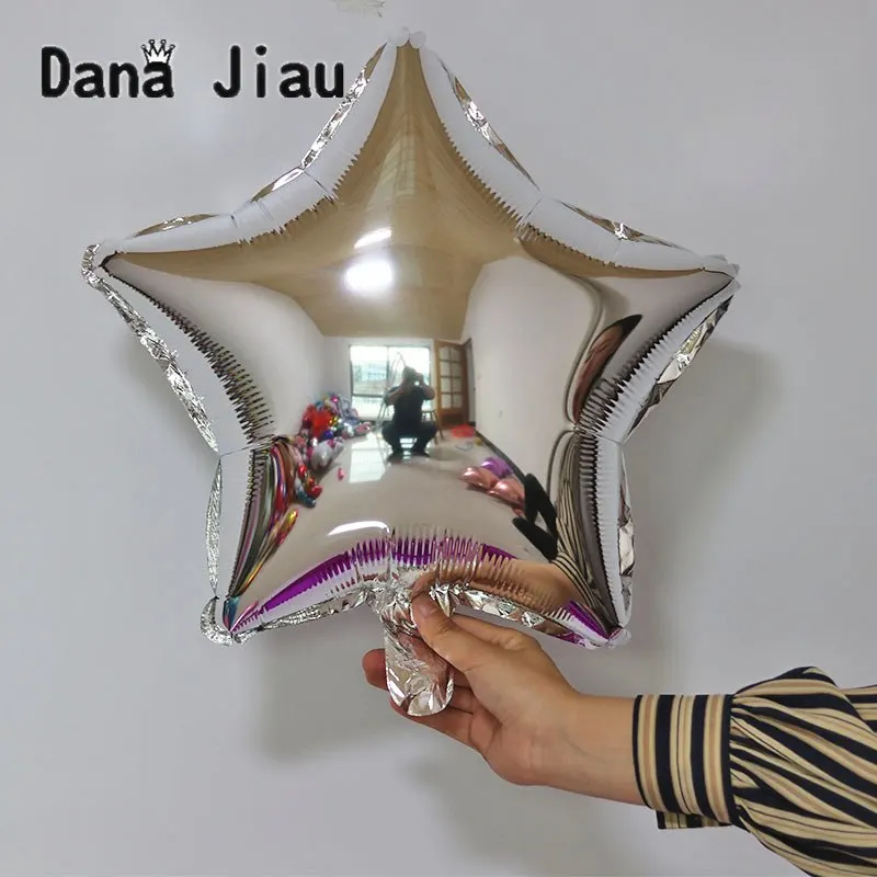 18 дюймов серебряный цвет пентаграмма в форме фольги Свадебный шар День Рождения украшения Воздушные шары события звезда балон - Цвет: 1
