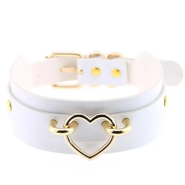 New Leather Choker Necklace Gift for Women Choker Heart Metal Laser Collar Chocker Fashion Jewelry New Leather Choker Necklace Gift for Women Choker Heart Metal Laser Collar Chocker Fashion Jewelry