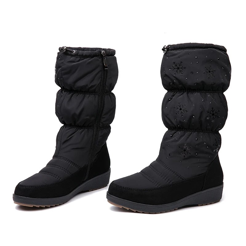 IMG_3968AIMEIGAO High Quality Winter Snow Boots For Women Waterproof Thick Bottom Flats Comfortable Heels Shoes Fur Warm Boots For Snow
