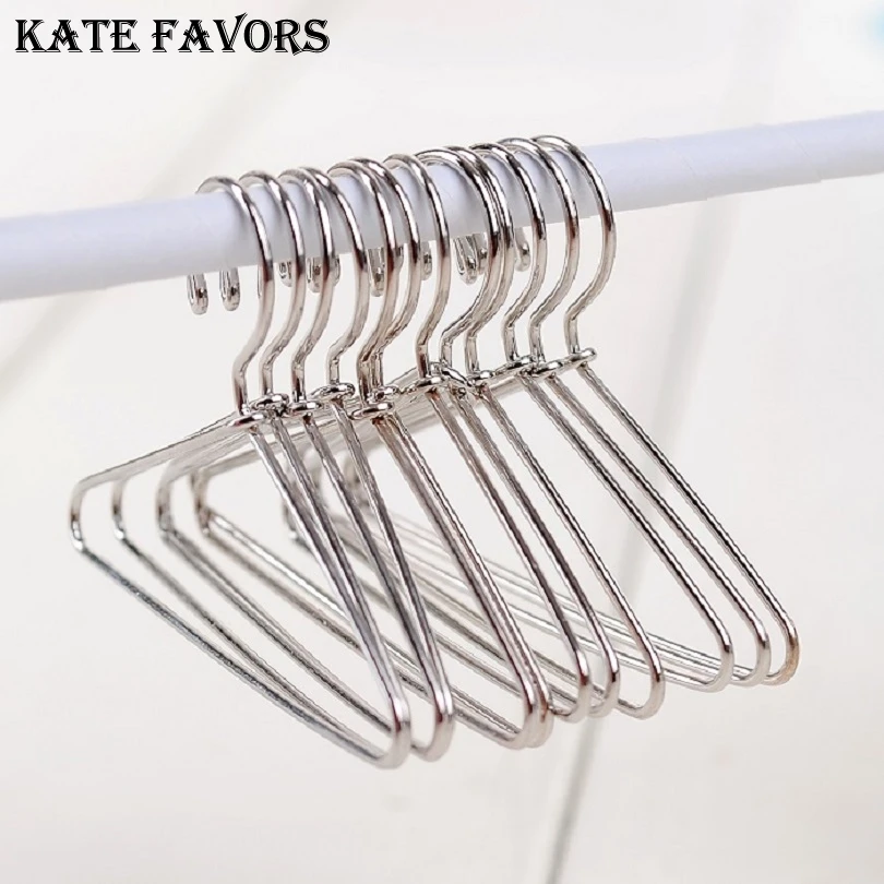 

5x3.5CM Fashion Mini Doll Clothes Hanger Metal Rag Baby Clothes Hook Baby Shower Birthday Party Favors 48pcs