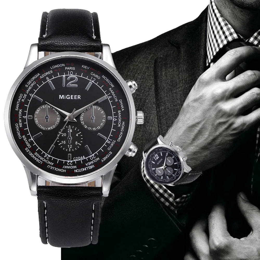 

Retro Design Leather Band Analog Alloy Quartz Wrist Watch Fashion Luxury Casual Watch Men Bracelet Business Clock relojes S#10