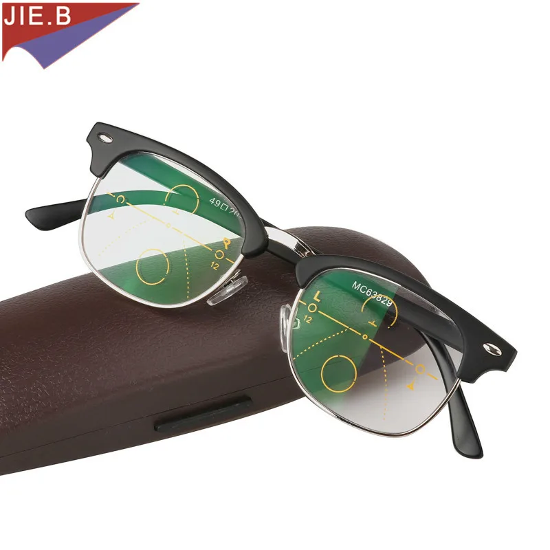 

2018 fashion vintage Zoom Asymptotically Multi-focal Men Progressive Reading Glasses High Quality Presbyopia Hyperopia Bifocal