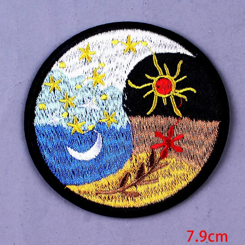 Pulaqi Van Gogh Patch Iron On Patches Embroidered Patches For Clothing Vikings Patch for Clothes Appliques Stripes On Clothes F - Цвет: CZ-PE2553CT