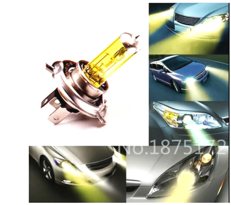 

2Pcs H4 12V 60W 55W 3000K Yellow Car Headlight Bulb Fog Lamp Bulb Super Yellow Auto Head Light Bulbs Automobiles Light Source