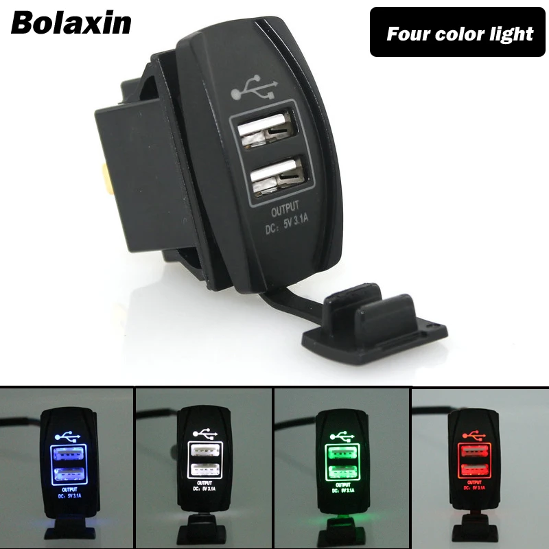 

Bolaxin interior Car Charger Digital Display Dual USB Port Charging Adapter fit Car off-road vehicles bus ship home in 12/24 V