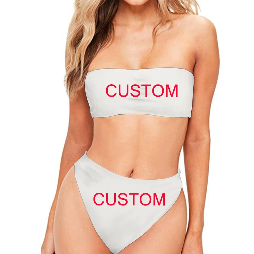 

FORUDESGINS Swimsuit Female Sexy Bikini Set Customize Image Swimming Suit for Women High Waist Bikini Push Up Brazilian Bathing