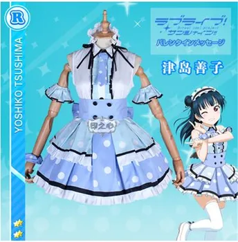

Anime Cosplay Costume Love Live Sunshine Riko's Piano Sonata Yoshiko Tsushima Dress Lovely Style Full Sets A