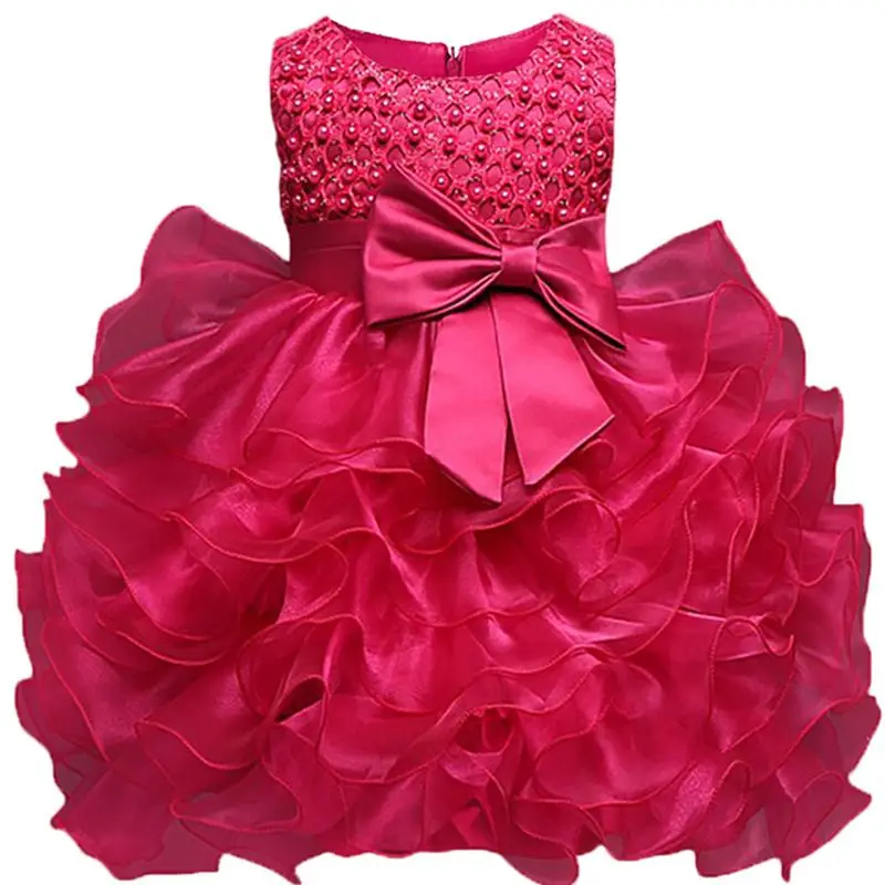 Rose Bebe Одежда Кружева цветок нарядное платье для девочки для маленьких девочек на крестины нарядное платье для маленьких девочек платье для девочек на день рождения Vestidos - Цвет: Rose
