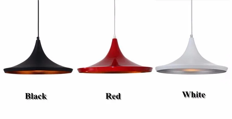 LukLoy Aluminum Drop Light Pendant, BlackRedWhite Light Lamp Shade for Kitchen Island Dining Room Decoration, 220V E27 (3)