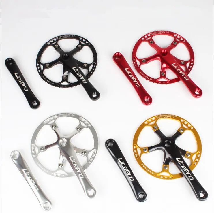 Skup Litepro rowerowy mechanizm korbowy zintegrowany pojedynczy mechanizm korbowy korba 45T 47T 53T 56T 58T BCD 130mm na rower składany części rowerowe