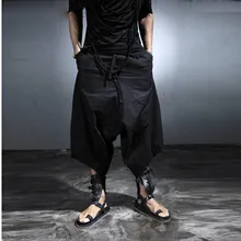 Уличный панк байковые шорты летние свободные мужские 7 с низкой посадкой Штаны штаны-шаровары певица костюм