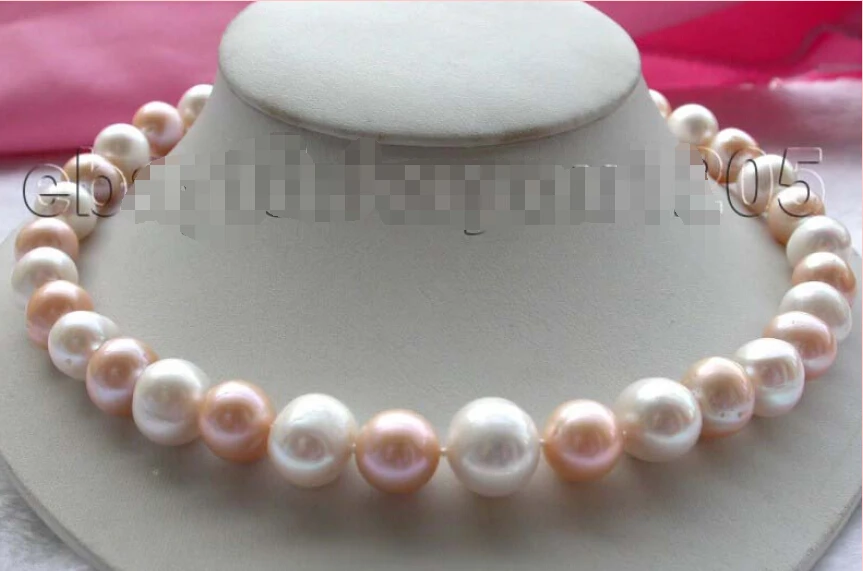 

A 17" Genuine Natural 12-13mm Multicolor Round Pearl Necklace 14KGP #f1344