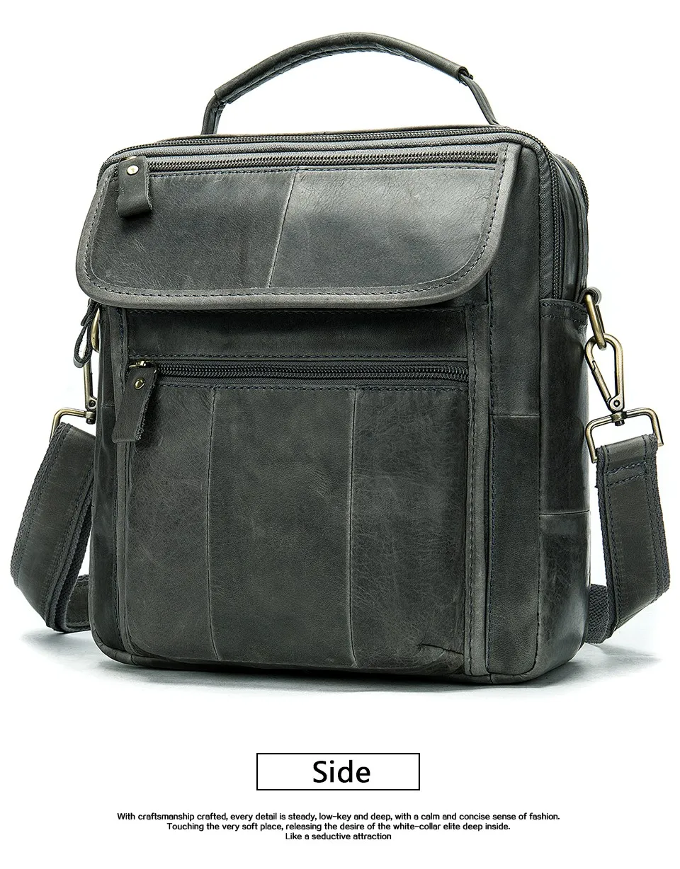 Men Shoulder Bag Men's Genuine Leather Casual Bags for Men Business Crossbody Handbag Flap Leather Bags bolsas male 33