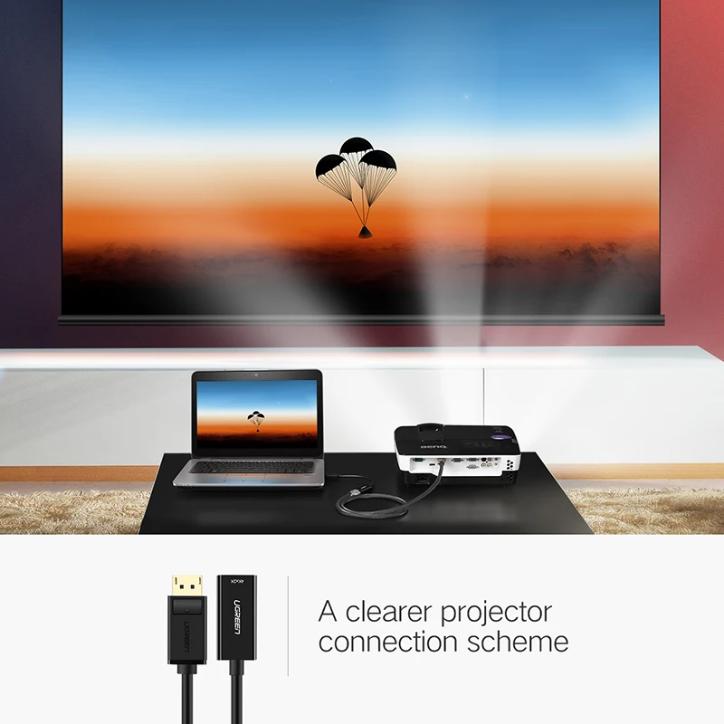 Ugreen 1080 4K * 2K порт дисплея DP папа к HDMI Женский Кабель адаптер Дисплей конвертер для