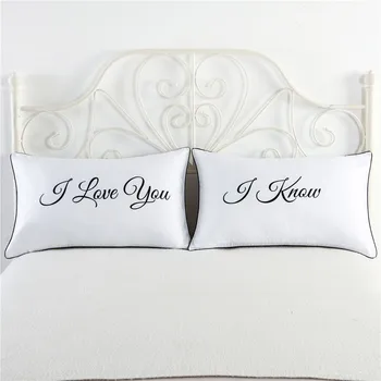 

I Know I Love You Design Super Soft Throw Pillow Covers I LOVE Printing Pillowcase No Filling Romantic Valentines Wedding Gift