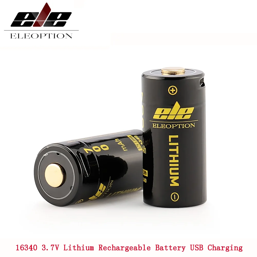 

USB 16340 3.7V 700mah Li-ion USB Lithium Rechargeable Battery for Miner's lamp, headlight, lawn light