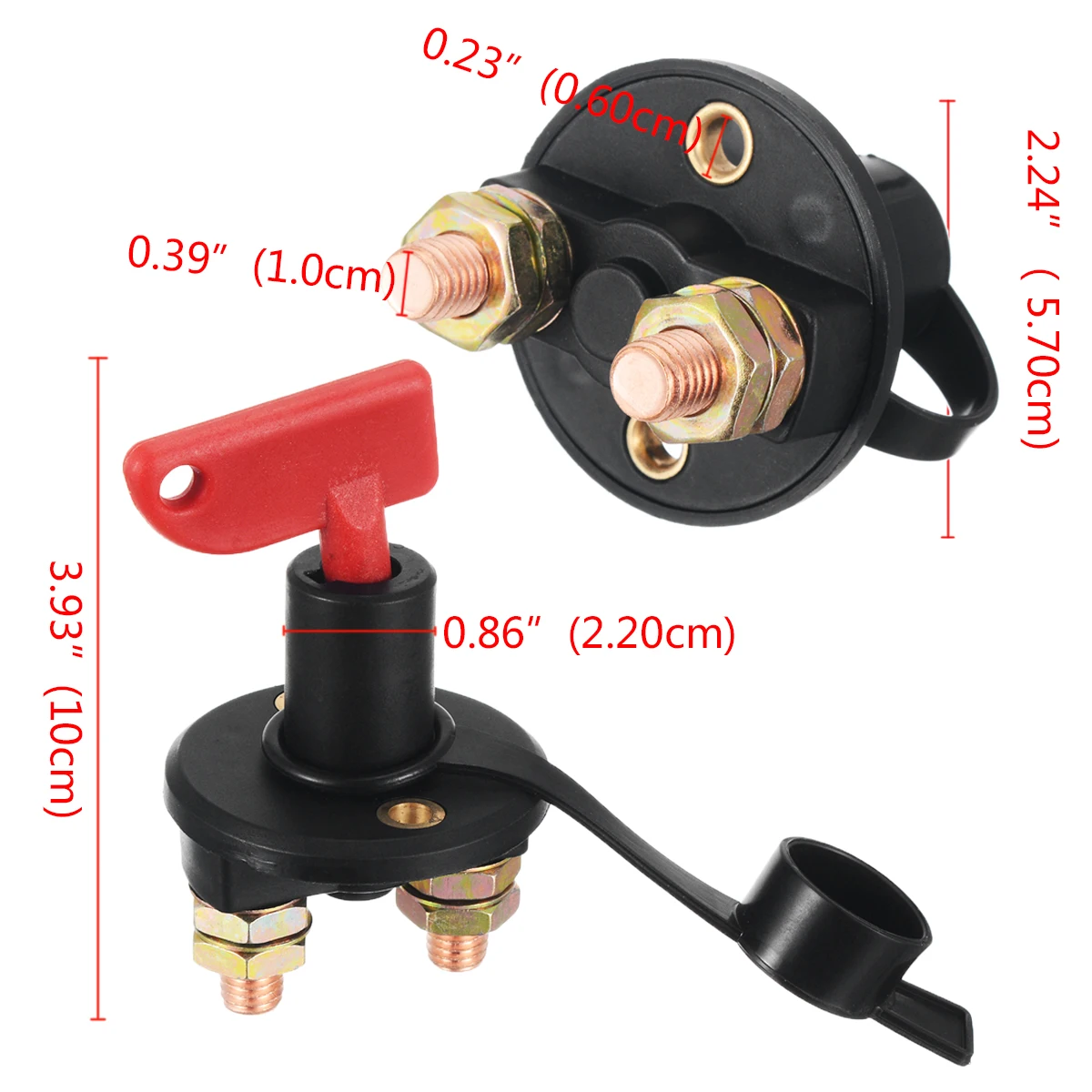 DC 12V Truck Boat Car Battery Disconnect Switch Power Isolator Cut Off Kill Switch + 2pcs Removable Keys For Marine ATV Vehicles
