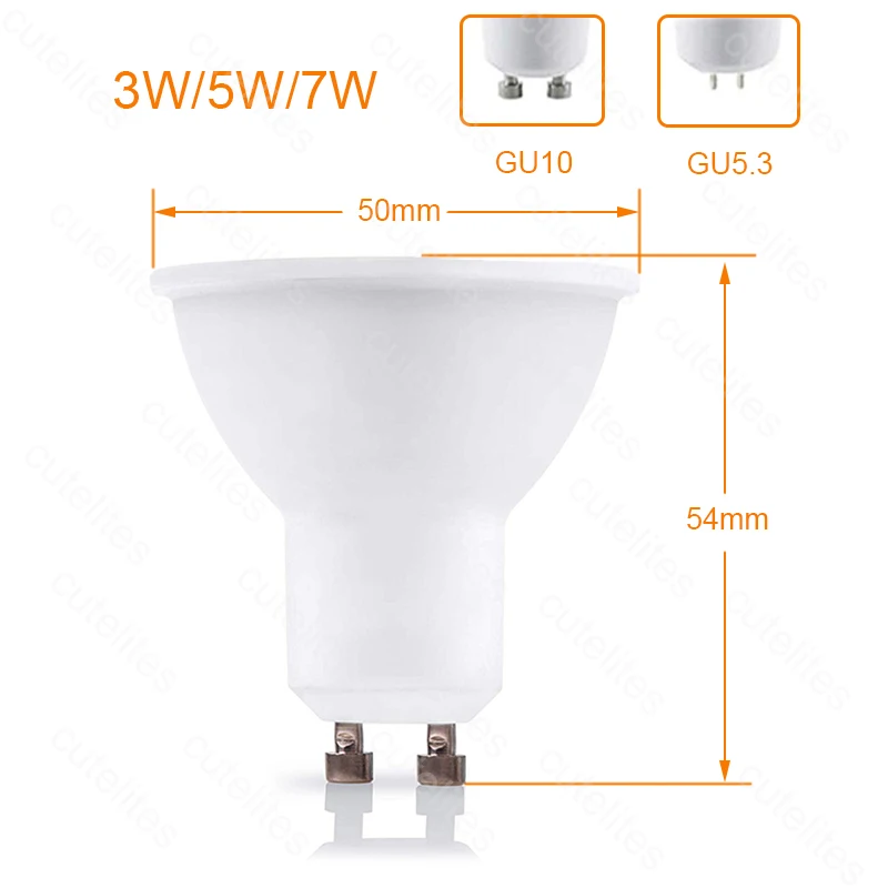 GU10 Светодиодный светильник с регулируемой яркостью, 220 В, лампа, точечный светильник, 7 Вт, GU5.3, точечный светильник, COB, кукурузная лампа, светодиодный, 5 Вт, Bombilla gu 10, светодиодный Ampul, Домашний Светильник