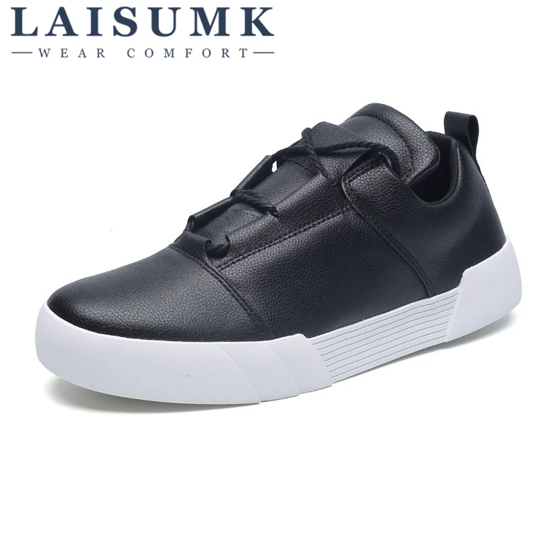

2019 LAISUMK Leather Upper Pigskin Lining Men's Casual Shoes Soft Breathable Business Shoe for Men Sneakers