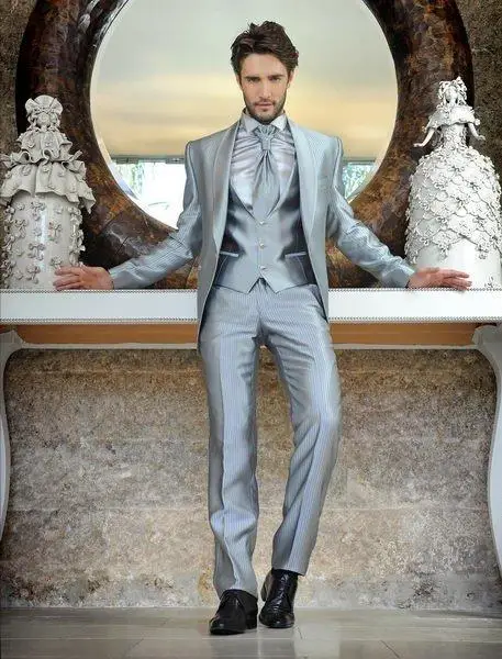 Последние конструкции пальто брюки Итальянский щепка Атлас мужской костюм Slim Fit 3 предмета смокинг на заказ Пром Классический Жених