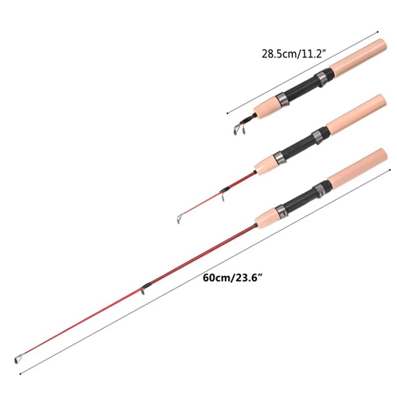 60 см легкая ловля со льдом телескопическая комбинированная мини-катушка для подледной рыбалки набор зимних коротких выдвижных рыболовных комплектов