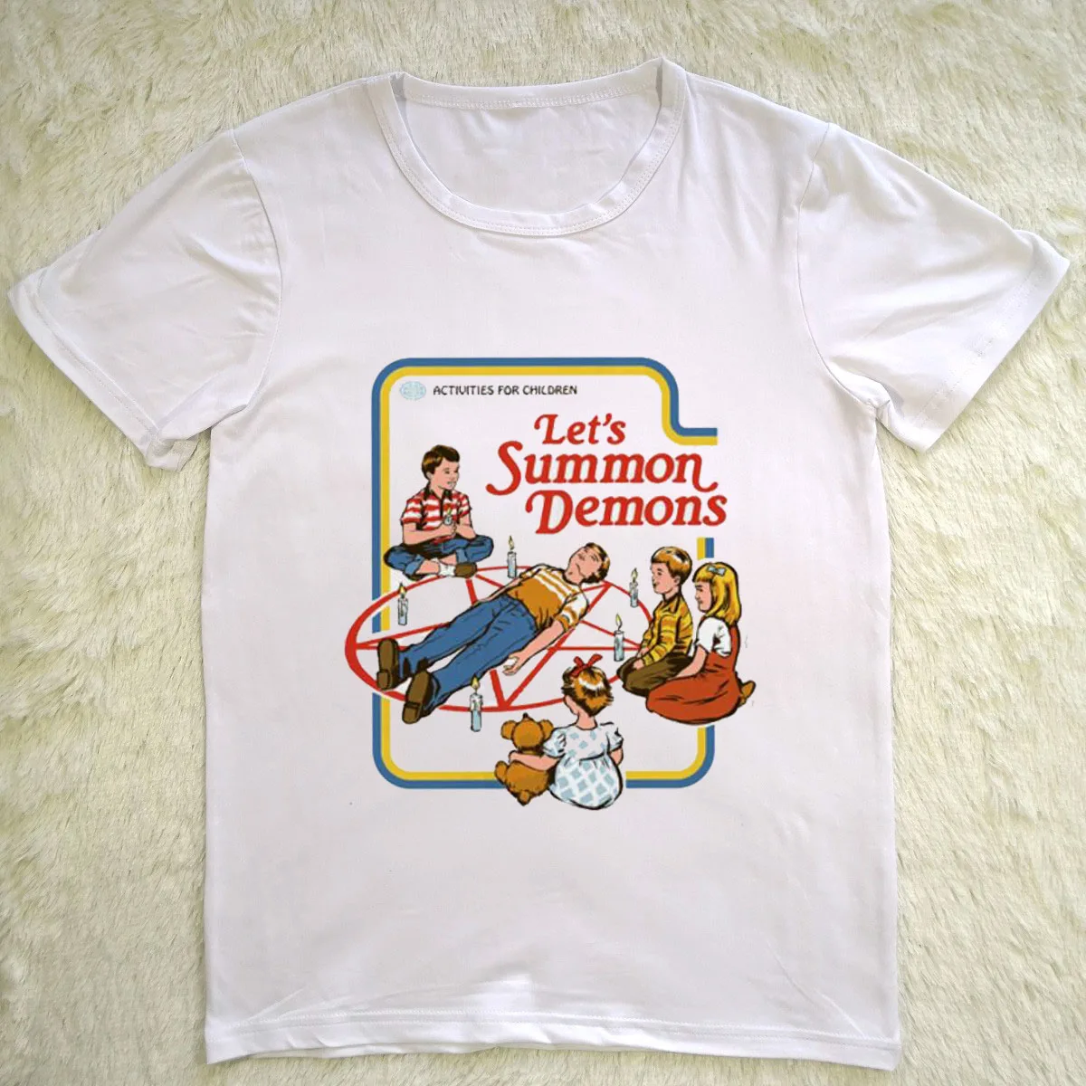 Забавная винтажная Женская футболка из хлопка с коротким рукавом и изображением демонов, Harajuku, летняя женская футболка Tumblr - Цвет: white