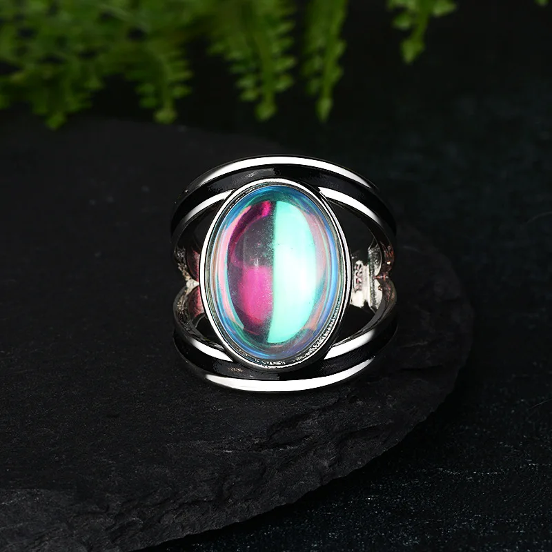 925 Anillos, серебряное кольцо, похожее на лунный камень, Ретро стиль, роскошное модное кольцо, сумеречный город Белла, тот же абзац, простое, благородное