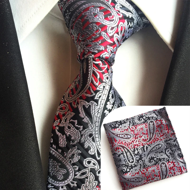 Mantieqingway Hot Fashion Handkerchief Neck Tie Set Formal Wear