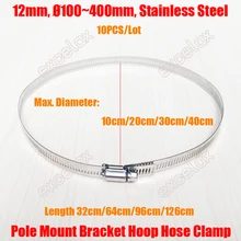 10 шт. 12 мм шириной 10 см 20 см 30 см 40 см регулируемый кронштейн из нержавеющей стали для крепления на трубу червячный редуктор хомут для шланга комплект для камеры видеонаблюдения