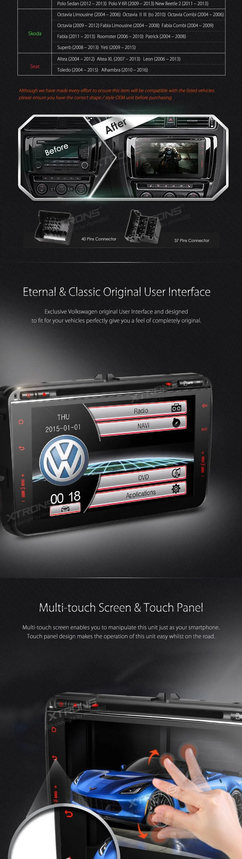 Best 8" Touch Panel Special Car DVD for Seat Toledo 2013 2014 2015 & Alhambra 2013 2014 2015 2016 with Android Mirror Link Support 1