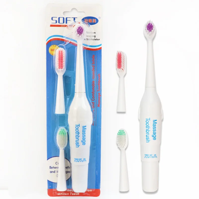 

H204 Creative Large Electric Toothbrush Replaceable Soft Hair Adult Toothbrush Factory Wholesale Card Set of Three Pieces