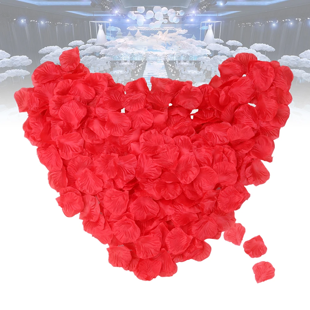 500 шт лепестки роз к свадьбе реалистичные искусственные шелковые лепестки красной розы Свадебный декор - Цвет: Красный