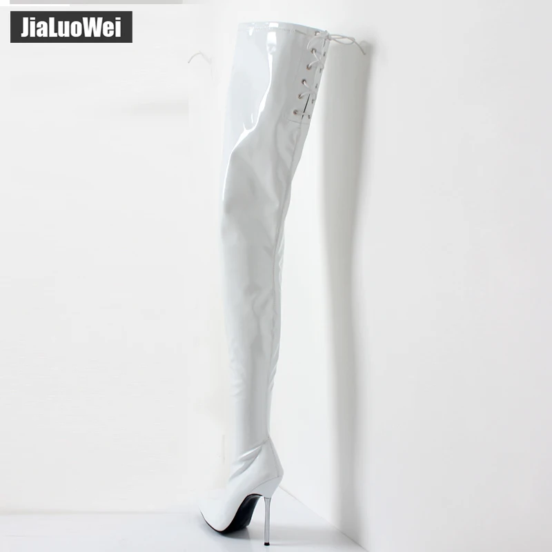 Women Folding Over The Knee Boots High Heel Pointed Toe Big Size