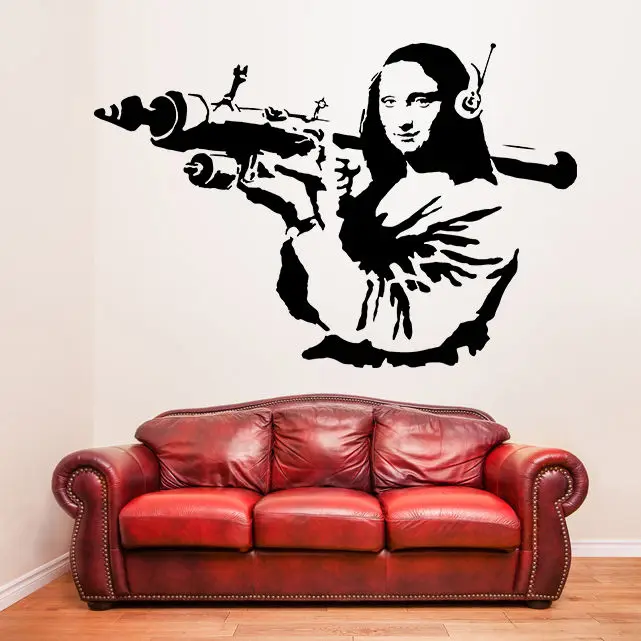 Виниловая наклейка на стену Banksy с изображением рокетной пусковой установки