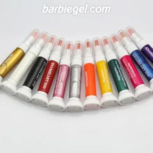 12 разных 2 цвета-способы Кисть для ногтей и лак для ногтей пера Лаки польский комплект инструментов для маникюра 12 шт./лот# LX12